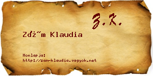 Zám Klaudia névjegykártya